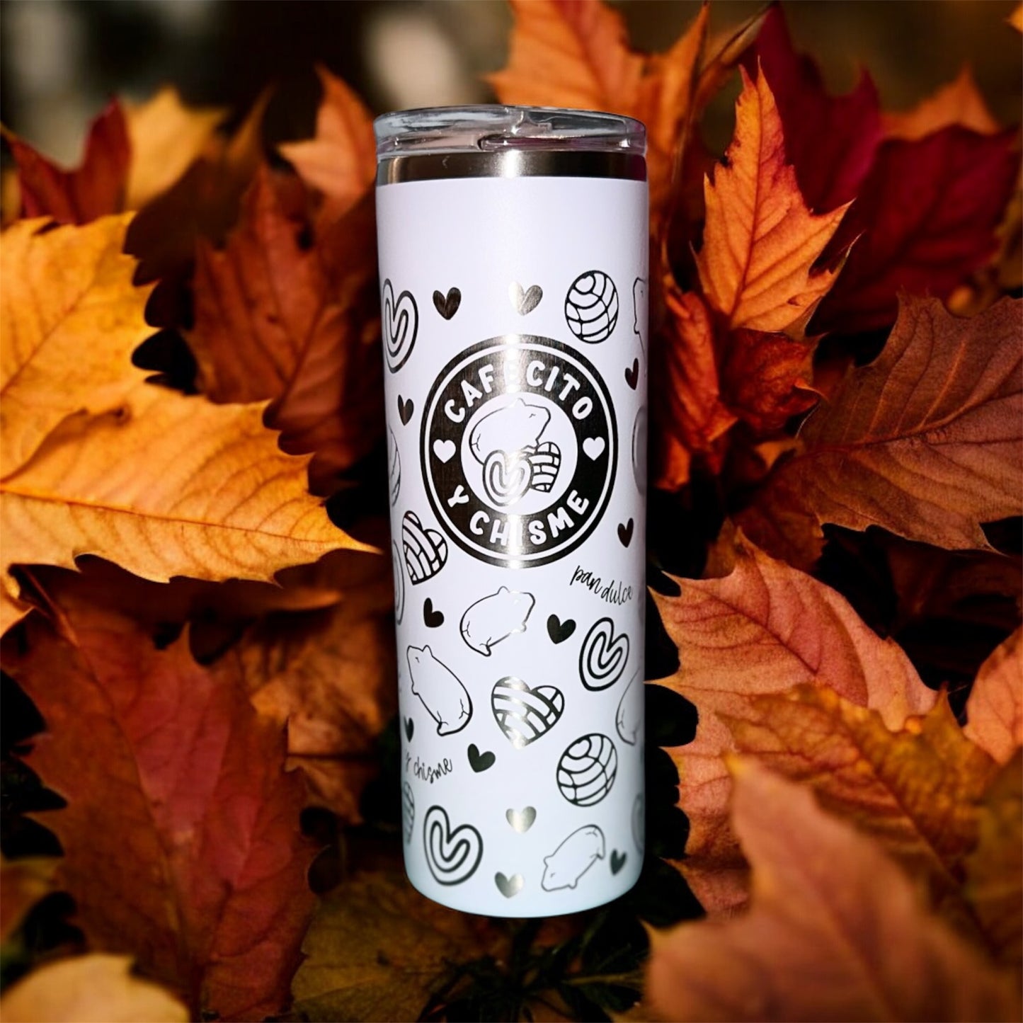 Cafesito y Chisme Laser Engraved Tumbler - Full Wrap