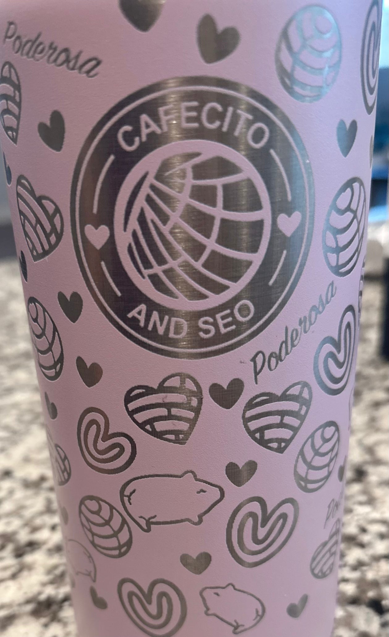 Cafecito y Chisme Laser Engraved Tumbler - Full Wrap