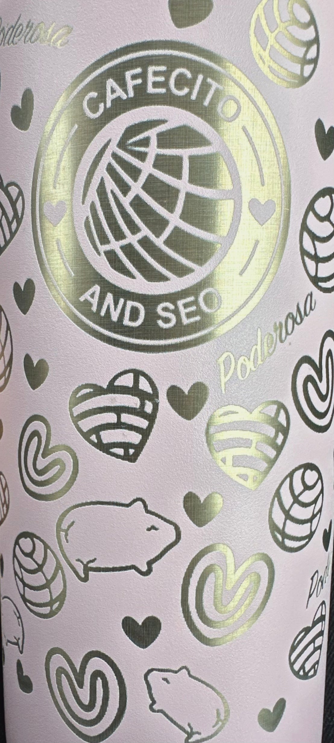 Cafecito y Chisme Laser Engraved Tumbler - Full Wrap