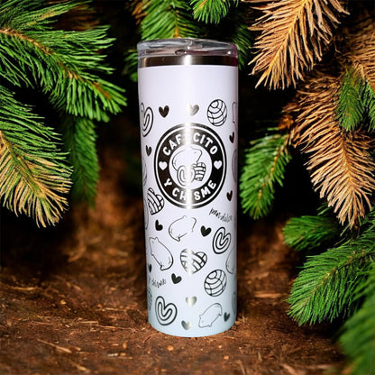 Cafecito y Chisme Laser Engraved Tumbler - Full Wrap