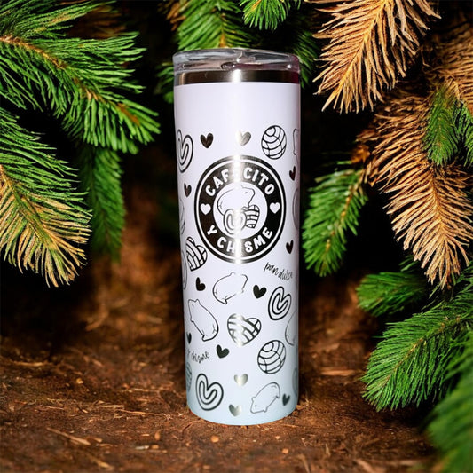 Cafecito y Chisme Laser Engraved Tumbler - Full Wrap